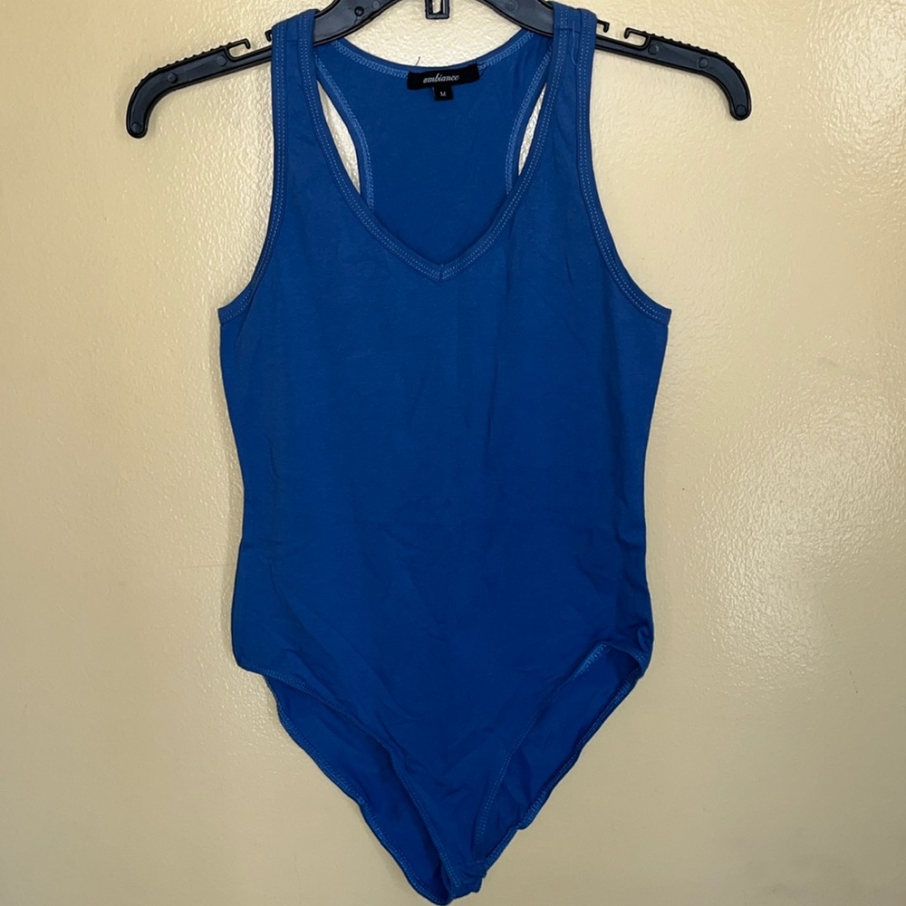 Ambience bodysuit size medium color blue 95% cotton